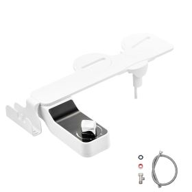 Bidet Attachment for Toilet, 0.3" Ultra Thin Bidet Toilet Seat Attachment - Dual Retractable Nozzles, Adjustable Water Pressure