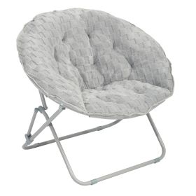 Saucer Chair for Kids and Teens, Silver