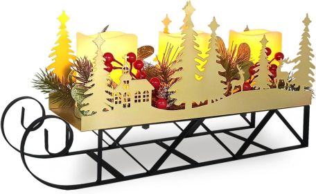 Christmas Sleigh Table Centerpieces Decorations