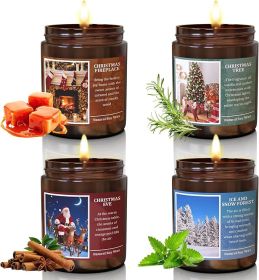 Christmas Scenes Candle Set Gifts- Perfect for Home Decor Holiday Scented Candles, 4 Pack Soy Candles for Men and Women
