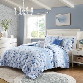 Twin/Twin XL Floral Striped Comforter Set