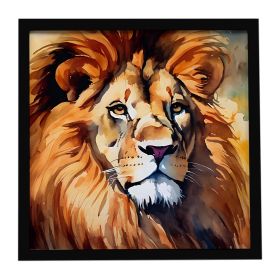 Lion Framed Metal Print Bathroom, Kitchen, Office, Home Decor Wall Art Ready to Hang, Square, 8X8