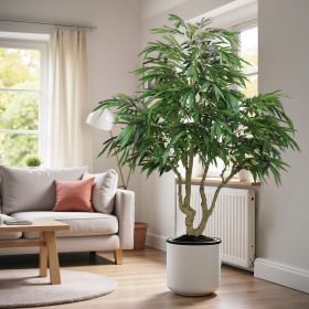7FT Artificial willow Tree, Indoor Faux slik Greenery Plant for Home, Apartment, or Office Decoration, 1pc/set (Option: GREEN)