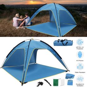 Beach Tent Sun Shelter UPF50 Add UV Protection, 6.9x6.9ft Beach Canopy Tent For 4-6 Adults, Portable Outdoor Sun Shade Tent With Carry Bag (Option: defaulttitle)
