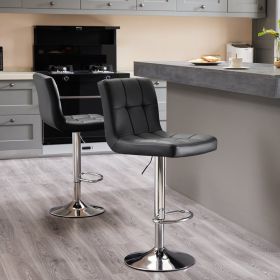 Bar Stools Set of 2, PU Leather Adjustable Swivel Barstools, Armless Hydraulic Kitchen Counter Bar Stool, Kitchen Island Chairs Set (Pack Size: 1 Pack)