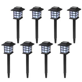 8pcs White LED Solar Lantern Torch Light Garden Landscape Lighting (Option: defaulttitle)